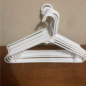 Set of 12 White Plastic Hangers